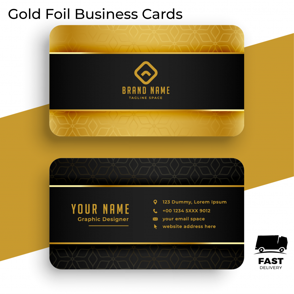 gold foil business cards