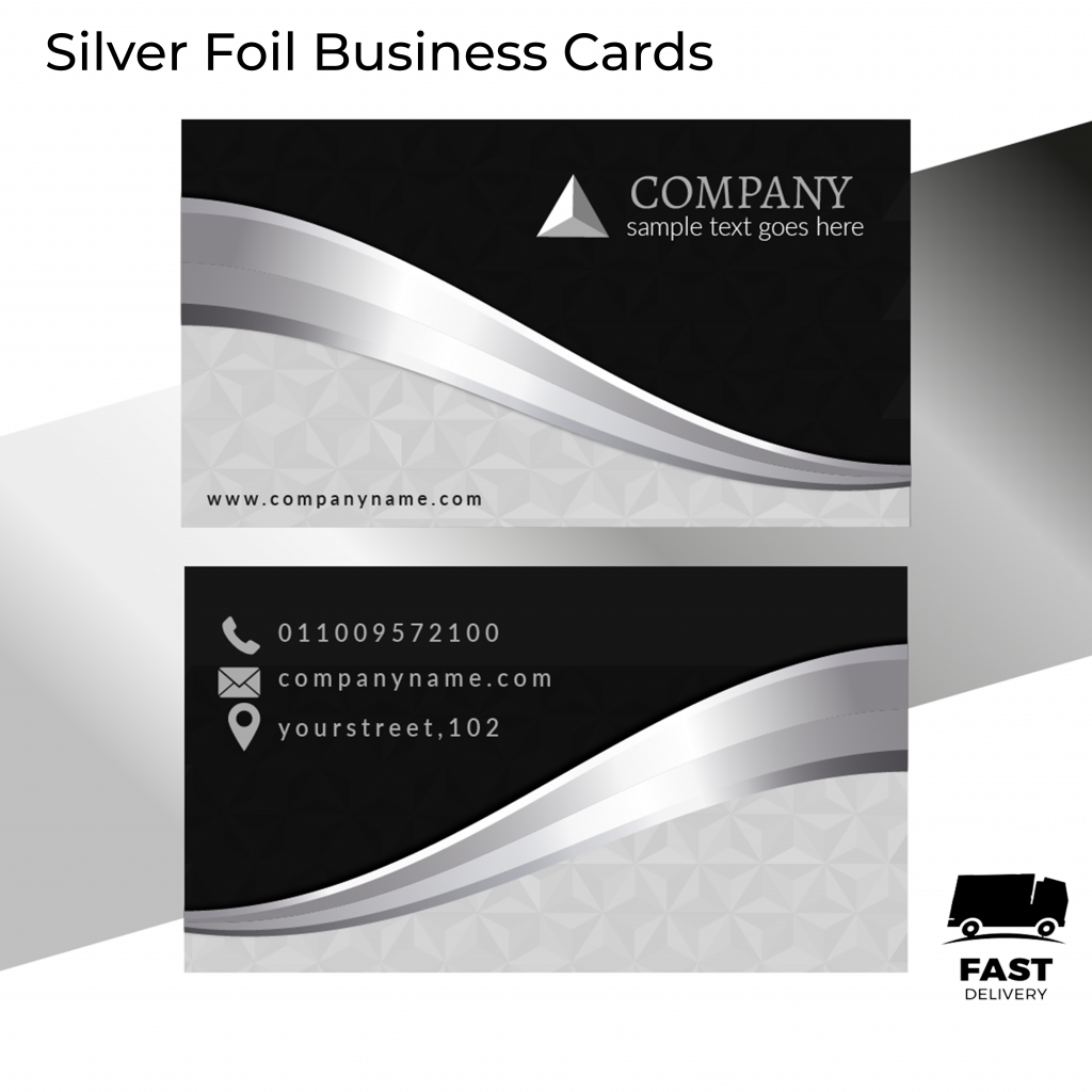 silver foil business cards